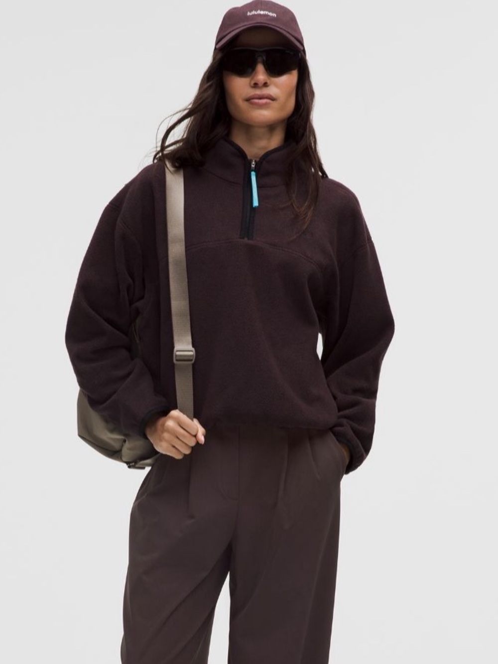 lululemon athletica Sequoia Quarter-Zip Fleece with Teal Zipper Pull